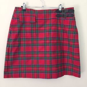 Lilly Pulitzer Red and Green Plaid Mini Skirt